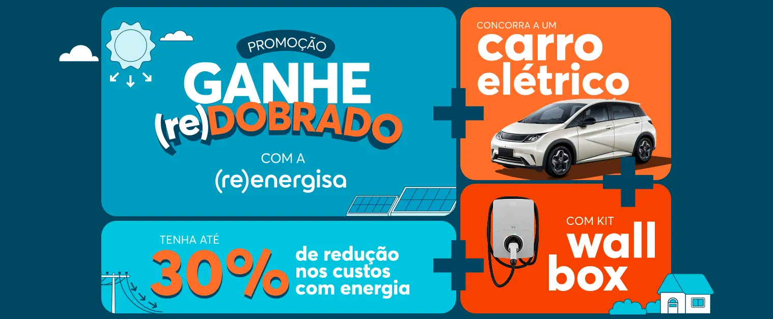 Banner da promoção ganhe redobrado da (re)energisa